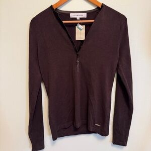 Simons Dark Brown V-Neck Sweater